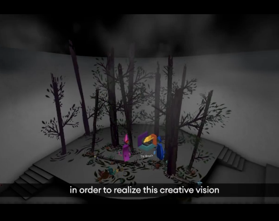A Tilt Brush forest artwork presented inside The MOR