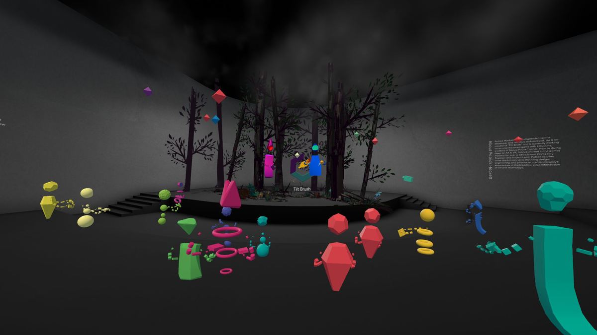 A Tilt Brush artwork staged inside The MOR's virtual gallery